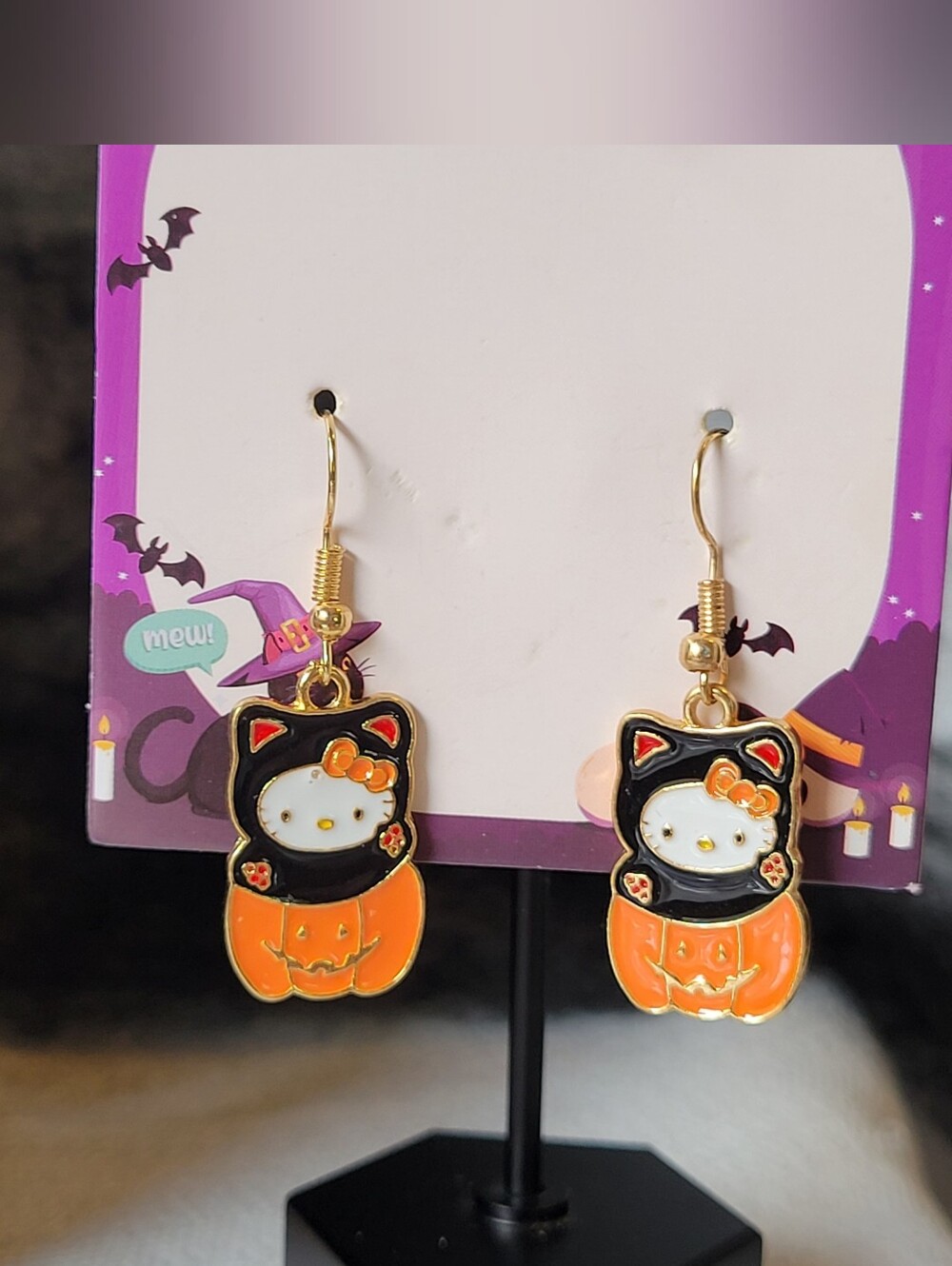 Hello Kitty Pumpkin Drop Earrings